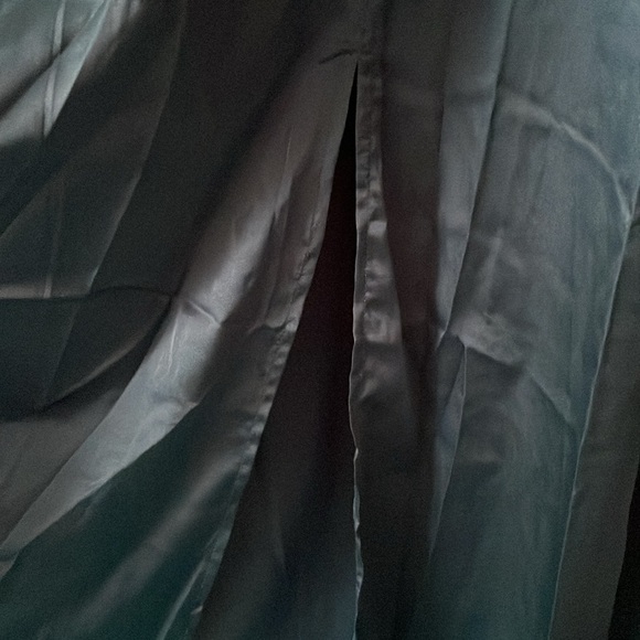 Satin Tie Waist Maxi Dress with Side Slit | Deep Teal - Picture 6 of 7